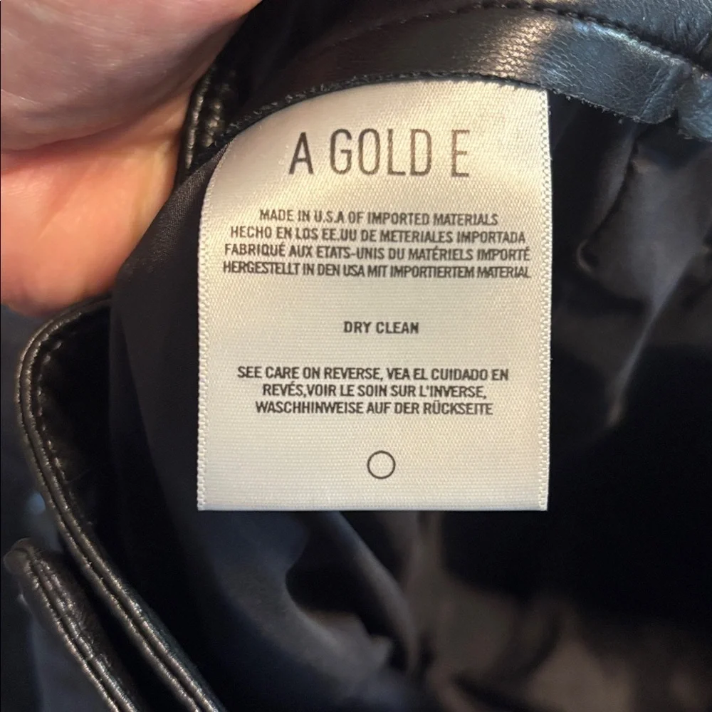 Agolde Black Recycled Leather Trousers